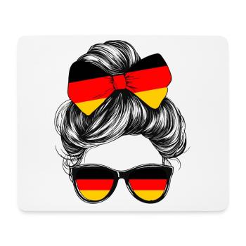 Allemagne drapeau drapeau femme lunettes de soleil fan - Tapis de souris (format paysage) - blanc - Devant
