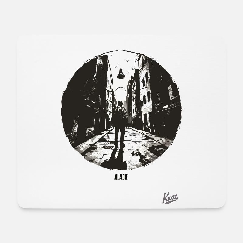 Ganz allein - Mousepad (Querformat) - Weiß