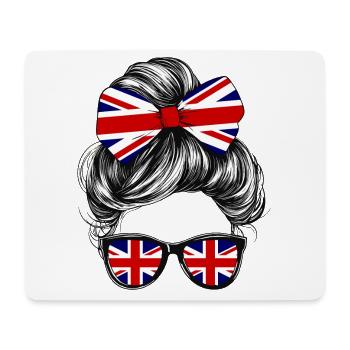 United Kingdom UK Flag Woman Sunglasses - Mouse Pad (horizontal) - white - Front