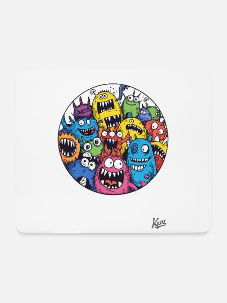 Lustige Monster-Freunde - Mousepad (Querformat) - Weiß