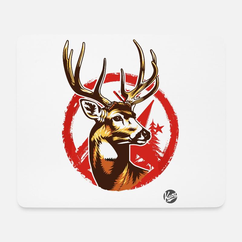 Sowjetisch-Kommunistisch: Propaganda Hirsch - Mousepad (Querformat) - Weiß