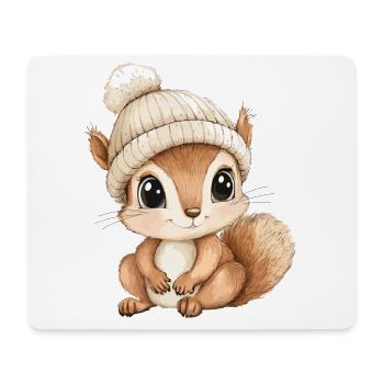 écureuil mignon mignon bébé mignon enfants dessin animé animal - Tapis de souris (format paysage) - blanc - Devant