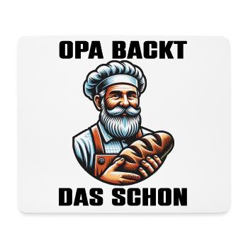 Opa backt das schon - Bäcker mit Broten - Mousepad (Querformat) - Weiß - Vorne