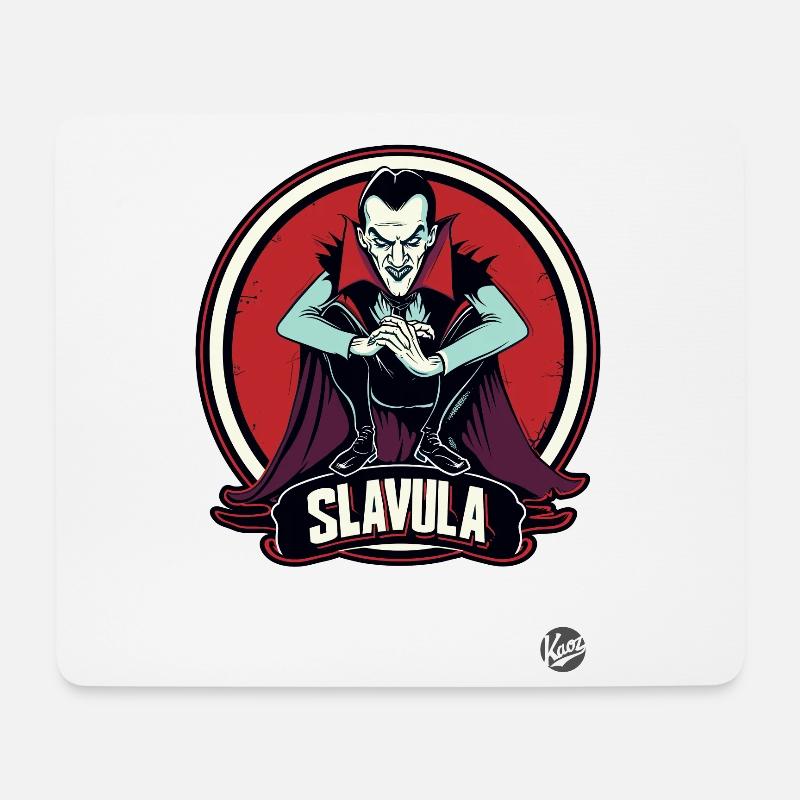 Slav Dracula: Slavula Gopnik Vampir - Mousepad (Querformat) - Weiß