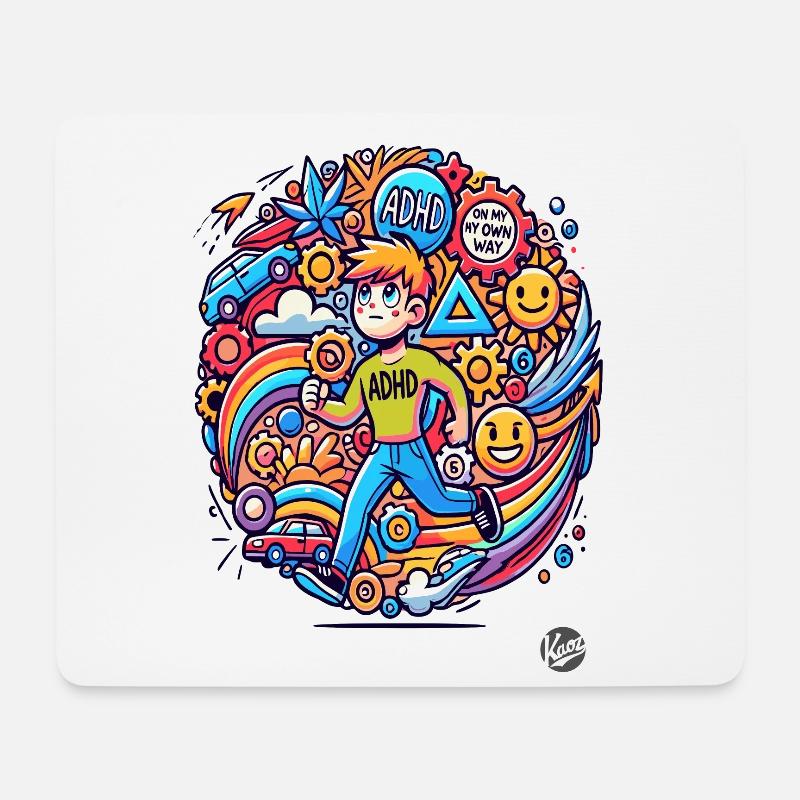 Auf meinem eigenen Weg mit ADHS - Mousepad (Querformat) - Weiß
