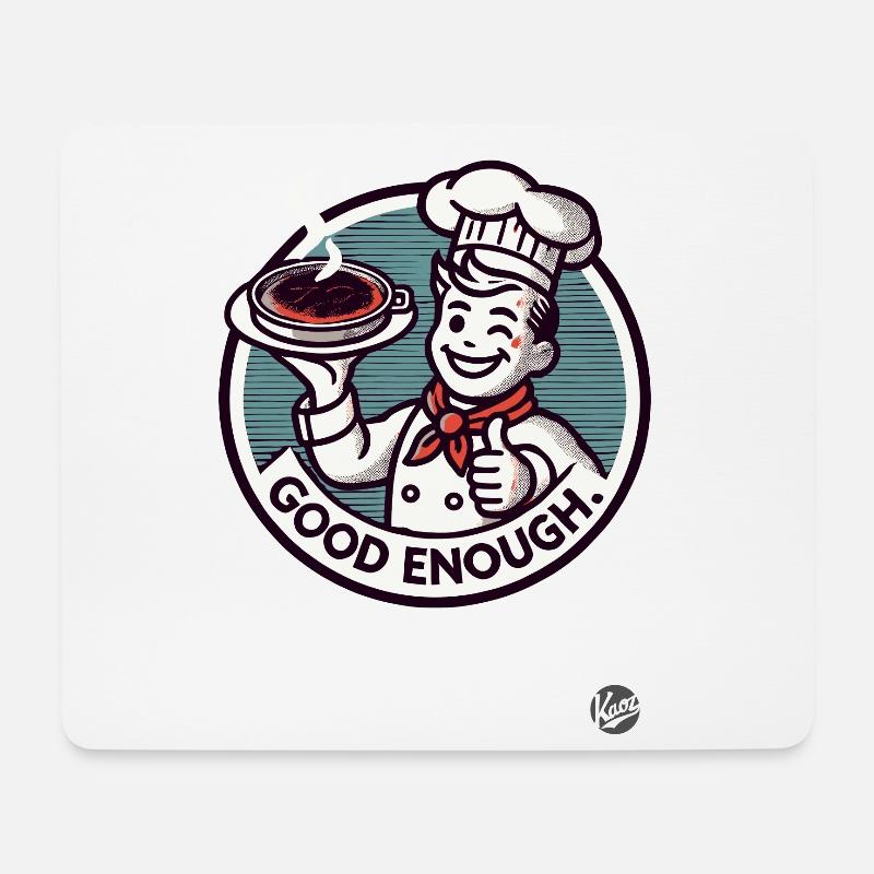 ein Koch, verbranntes Essen Daumen Hoch, Gut Genug - Mousepad (Querformat) - Weiß