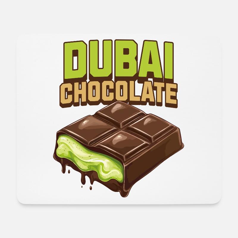 Dubai Schokolade Pistazien Pistaziencreme Schoko - Mousepad (Querformat) - Weiß