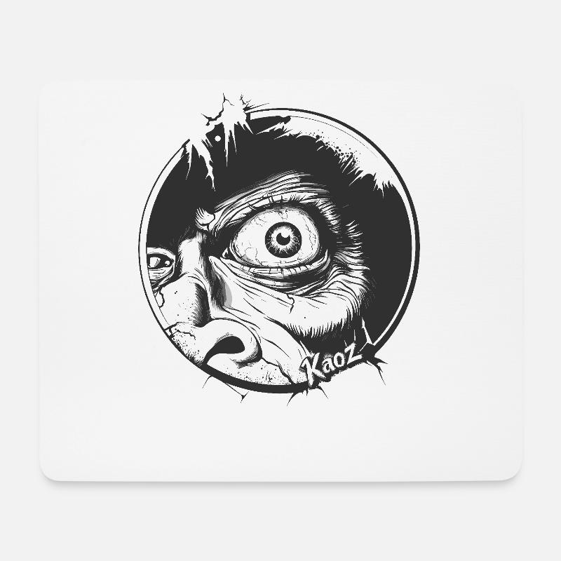Ein Auge guckt durch das Loch - Mousepad (Querformat) - Weiß