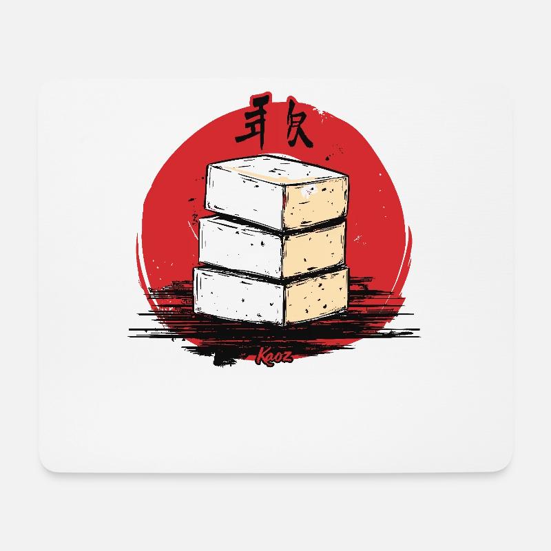 Ein Stapel Japanischer Tofu - Mousepad (Querformat) - Weiß