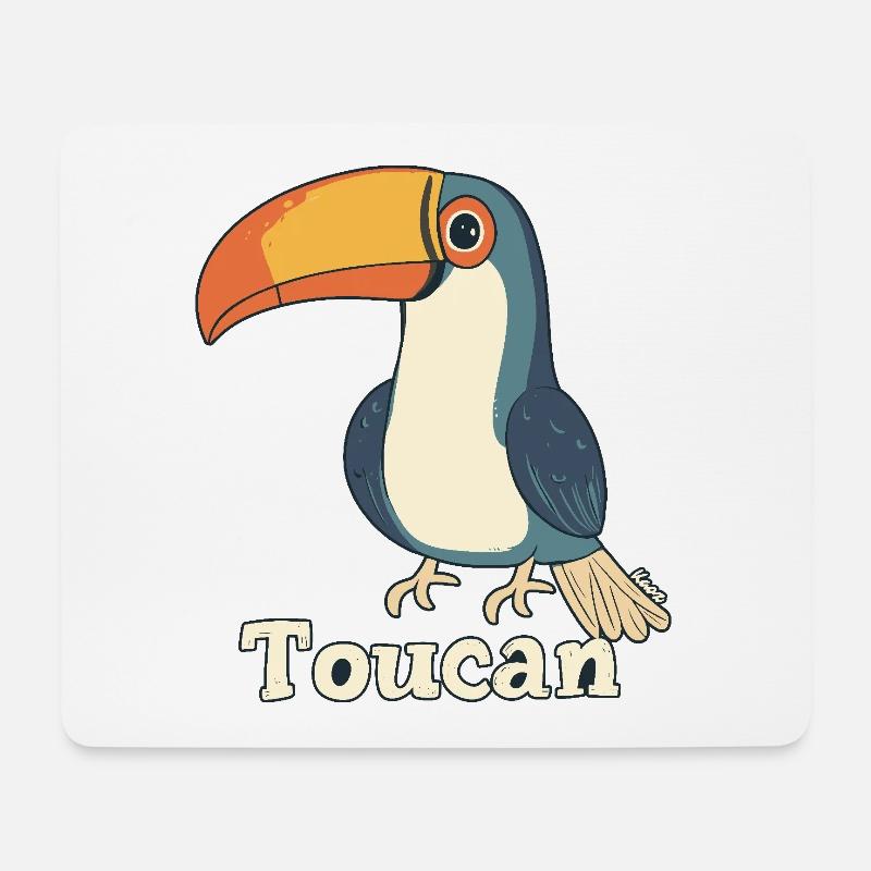 Farbenfroher Tukan - Mousepad (Querformat) - Weiß