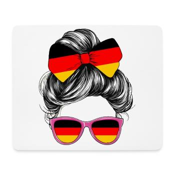 Allemagne drapeau drapeau femme lunettes de soleil fan - Tapis de souris (format paysage) - blanc - Devant