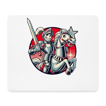 Chevalier médiéval sur son cheval - Tapis de souris (format paysage) - blanc - Devant
