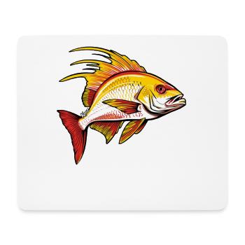 Roter und goldener Fisch - Mousepad (Querformat) - Weiß - Vorne