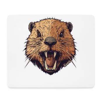 Wilder Biber - Mousepad (Querformat) - Weiß - Vorne