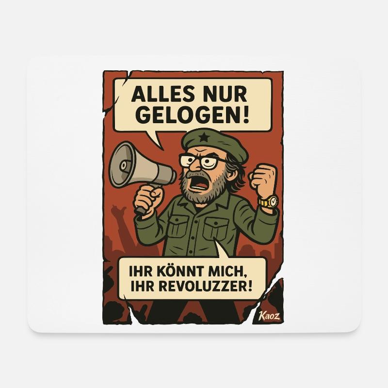 Alles nur gelogen! Revoluzzer-Parodie - Mousepad (Querformat) - Weiß