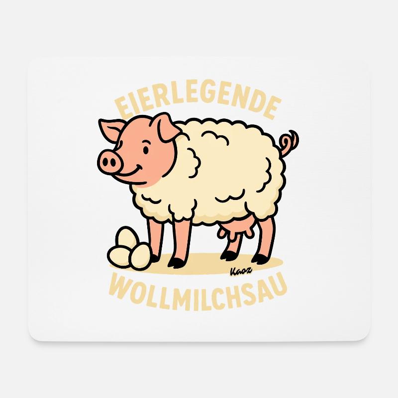 Eierlegende Wollmilchsau Cartoon - Mousepad (Querformat) - Weiß