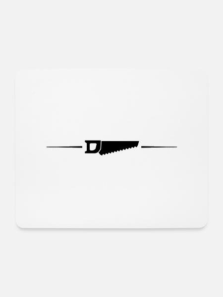 Säge icon Linie - Mousepad (Querformat) - Weiß