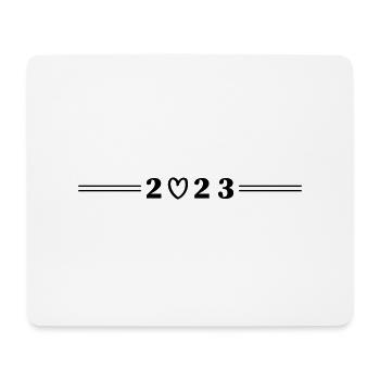 2023 Jahr Herz - Mousepad (Querformat) - Weiß - Vorne
