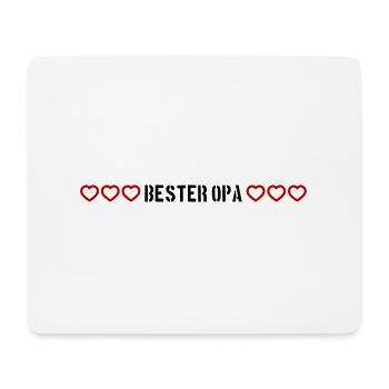 Bester Opa Herz Liebe - Mousepad (Querformat) - Weiß - Vorne