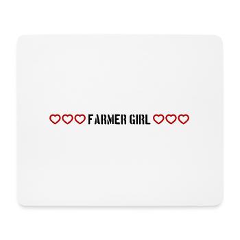 Fermier Fille Fille Coeur Amour - Tapis de souris (format paysage) - blanc - Devant