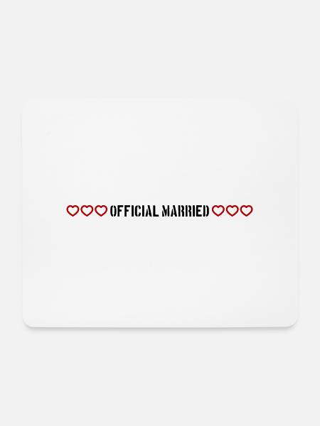 Married Hochzeit herzchen - Mousepad (Querformat) - Weiß