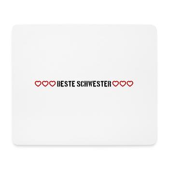 Beste Schwester Herz Liebe - Mousepad (Querformat) - Weiß - Vorne