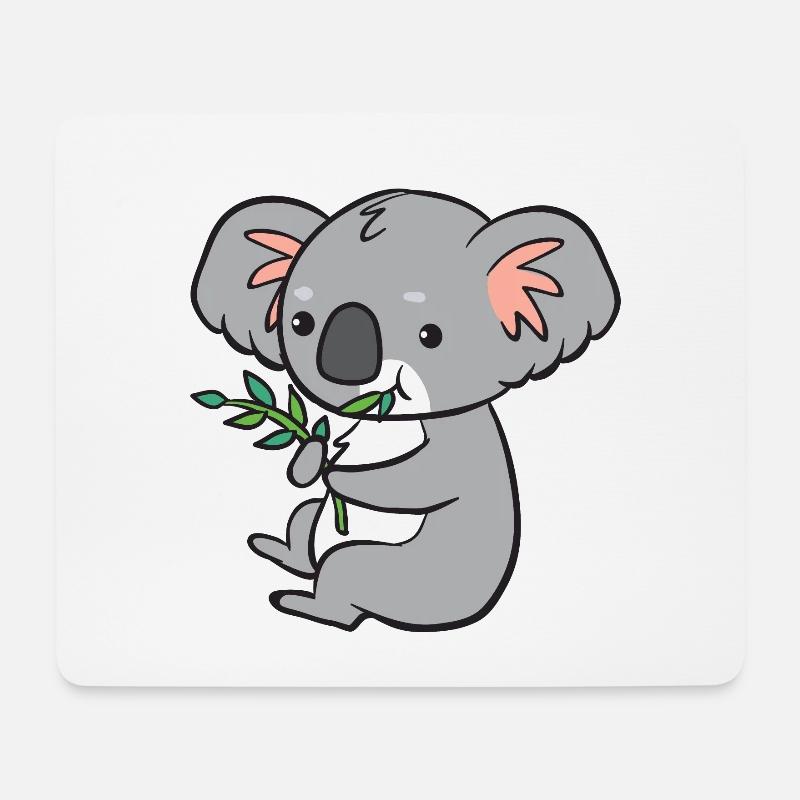 Koala - isst Eukalyptus - Mousepad (Querformat) - Weiß