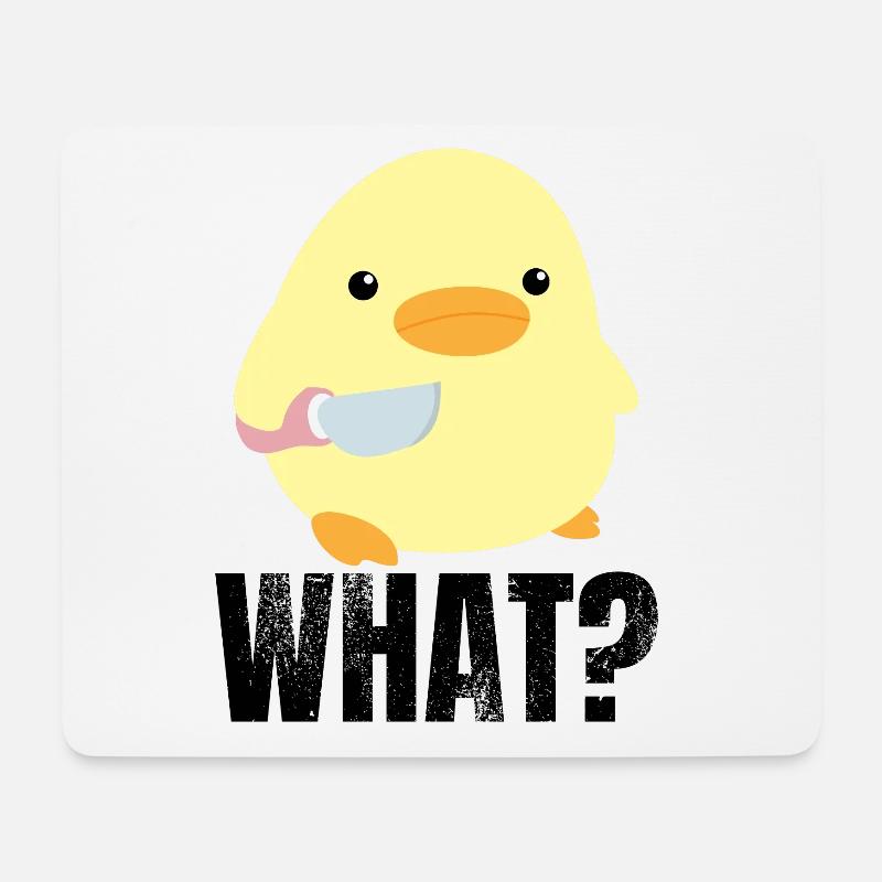 Süße Ente mit Messer Meme Küken Huhn Gans Was - Mousepad (Querformat) - Weiß