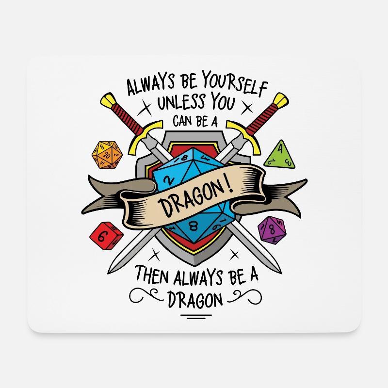 Sei immer du selbst, es sei denn, du kannst ein Drache sein - Mousepad (Querformat) - Weiß