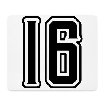16 Zahl symbol - Mousepad (Querformat) - Weiß - Vorne