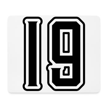 19 Zahl symbol - Mousepad (Querformat) - Weiß - Vorne