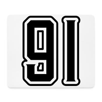 91 Number Symbol - Mouse Pad (horizontal) - white - Front