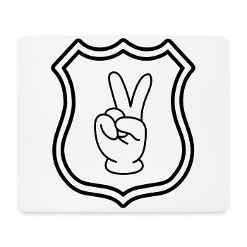 Peace Hand Comic Wappen - Mousepad (Querformat) - Weiß - Vorne