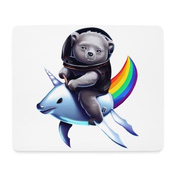 Koala Unicorn Astronaut at Rainbow Imaginative - Mouse Pad (horizontal) - white - Front