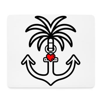 Palm Tree Anchor Heart Love - Mouse Pad (horizontal) - white - Front
