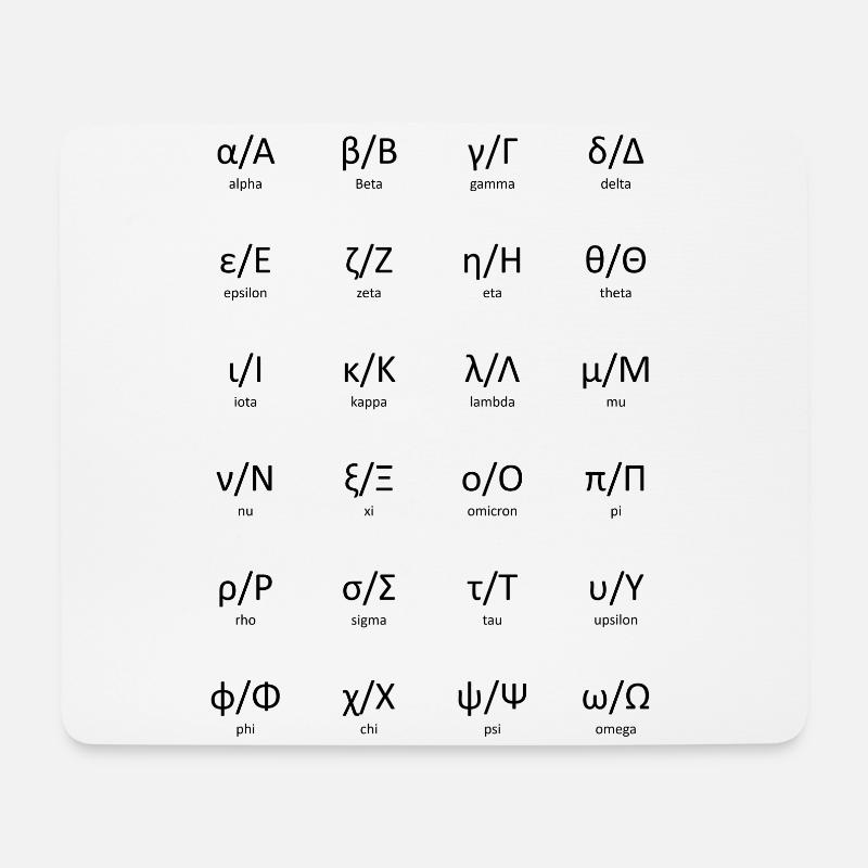 Griechisches Alphabet - Mousepad (Querformat) - Weiß