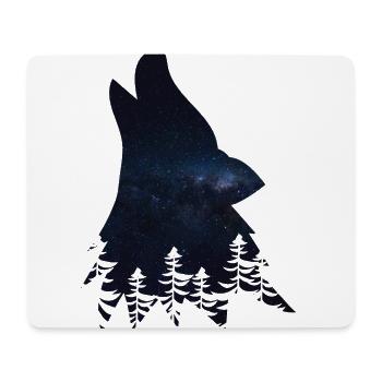 Wolf silhouette - Mousepad (Querformat) - Weiß - Vorne