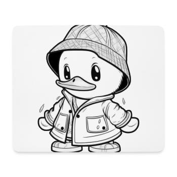 Cozy Duck - Ready for Rain - Mouse Pad (horizontal) - white - Front