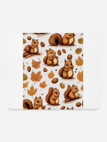 Süße Eichhörnchen - Mousepad (Querformat) - Weiß