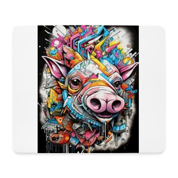 [] Aventure du sanglier rose - Tapis de souris (format paysage) - blanc - Devant