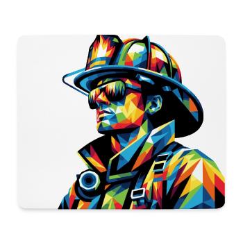 Color Hero – Firefighter in Pop Art Style - Mouse Pad (horizontal) - white - Front