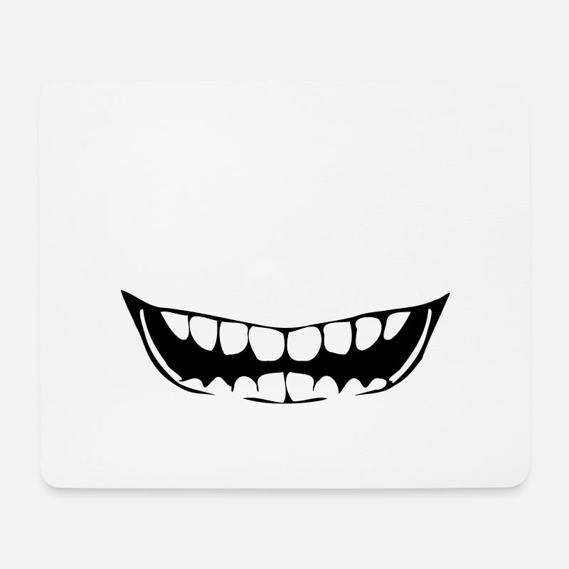 Design "Lachender Mund" Zähne - Mousepad (Querformat) - Weiß