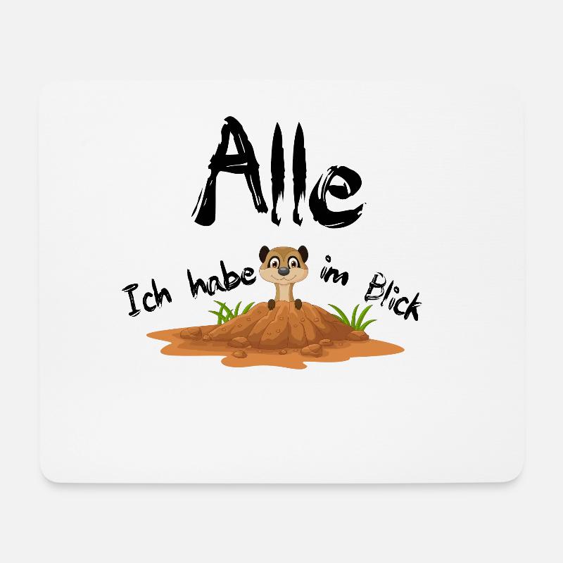 Erdmännchen - Mousepad (Querformat) - Weiß