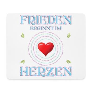 Frieden beginnt im Herzen (in 100 Sprachen) - Mousepad (Querformat) - Weiß - Vorne