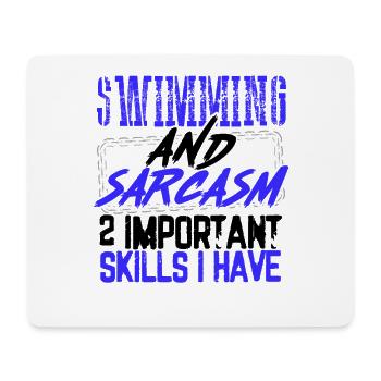 Schwimmer-Geschenkideen Schwimmen und Sarkasmus 2 - Mousepad (Querformat) - Weiß - Vorne