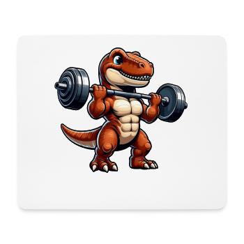 T-Rex Dumbbell Training Fitness Motif - Mouse Pad (horizontal) - white - Front