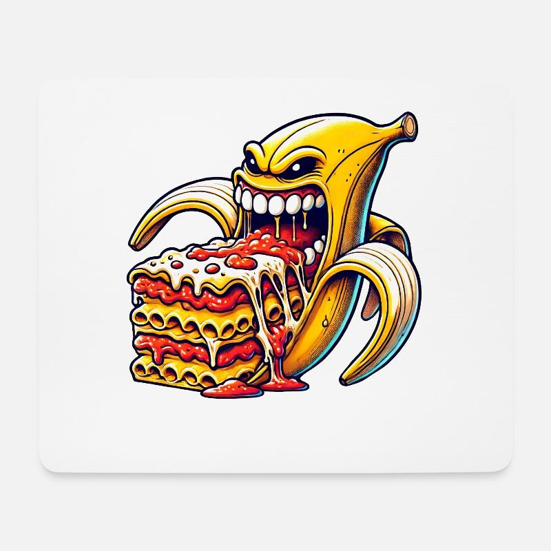 Lustige BananeLasagne Italienisch - Mousepad (Querformat) - Weiß