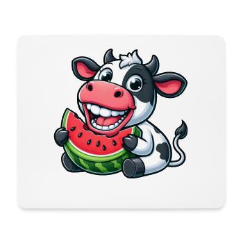 Lustiger Kuh Bulle Stier Wassermelone Sommer - Mousepad (Querformat) - Weiß - Vorne