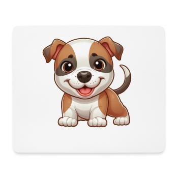 Cute Pitbull Dog Cartoon Comic Cute - Mouse Pad (horizontal) - white - Front