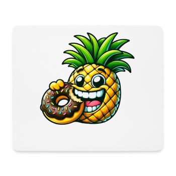 Drôle Ananas Donut Dessin Animé Fruité Sucré Desig - Tapis de souris (format paysage) - blanc - Devant